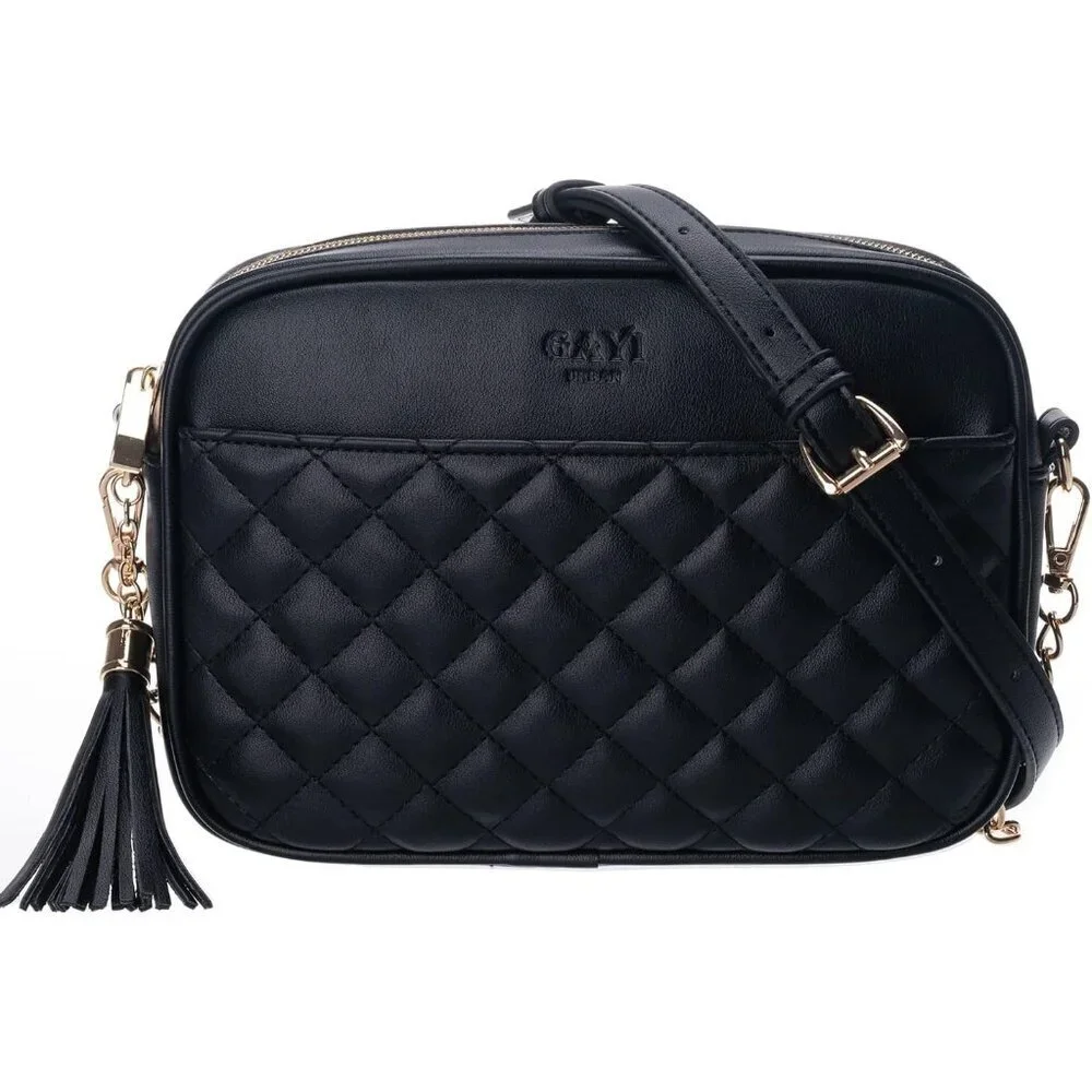 Quilted Vegan Leather Crossbody Bag Women Shoulder Handbag Stylish Purse